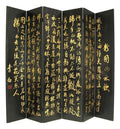 Wayborn Home Furnishing 6 Panel Chinese Writing Screen, 78, Black