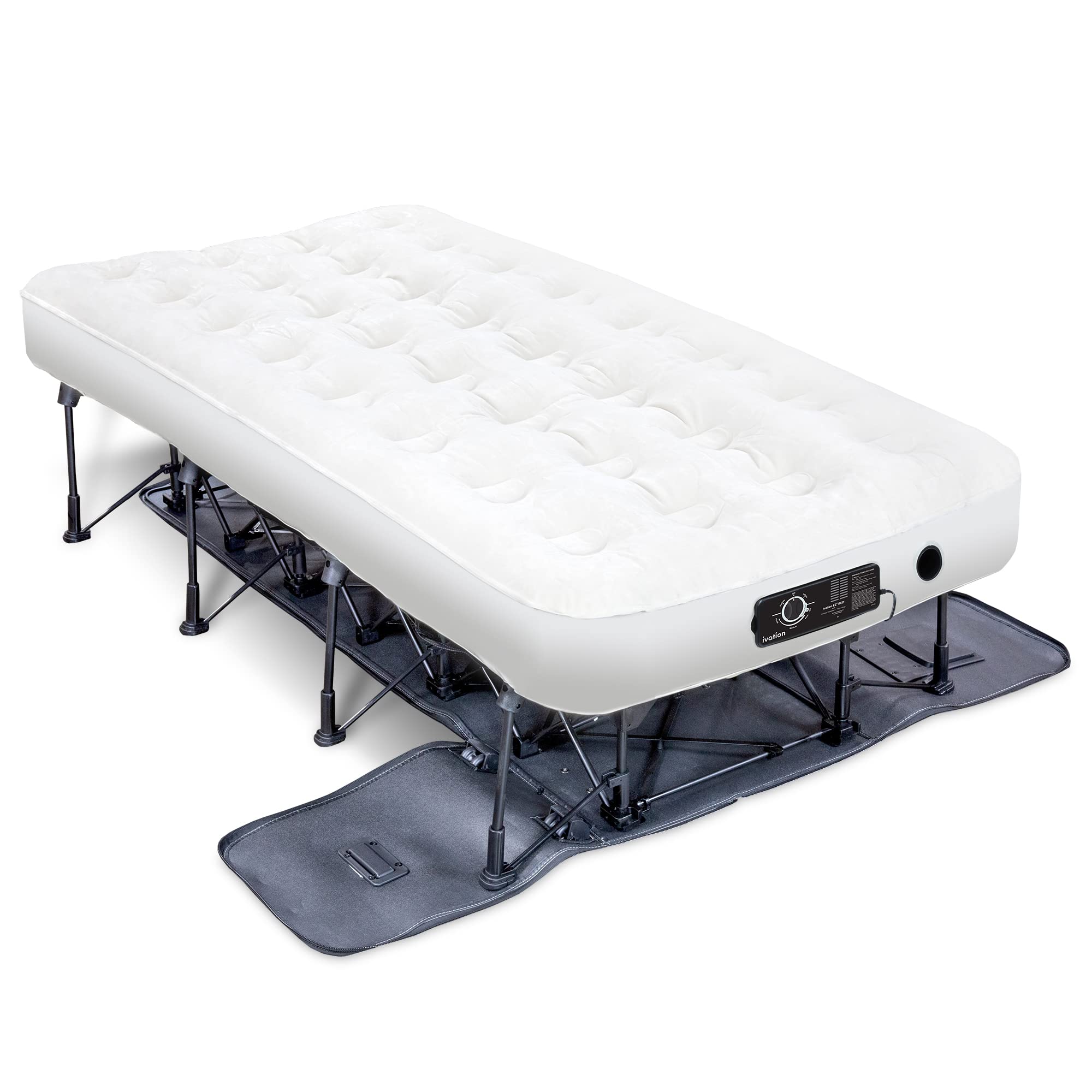 Ivation EZ-Bed (Twin) Air Mattress with Deflate Defender Technology Dual Auto Comfort Pump and Dual Layer Laminate Material - Ai