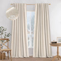 MIULEE 100% Blackout Curtains 84 inches Long 2 Panels Set Linen Curtains & Drapes for Bedroom Back Tab Living Room Darkening Ful