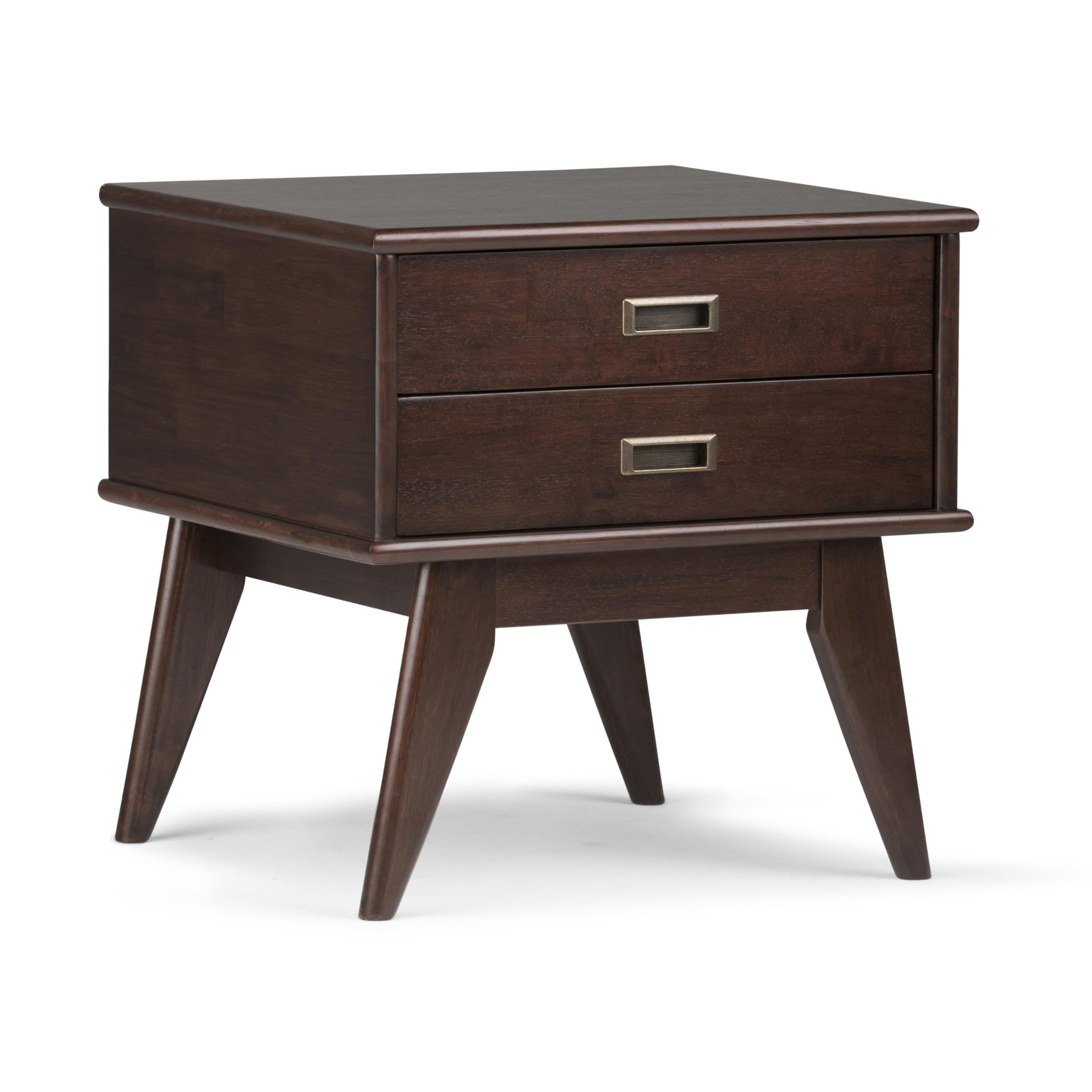 SIMPLIHOME Draper SOLID HARDWOOD 22 inch Wide Rectangle Mid Century Modern End Side Table in Medium Auburn Brown for the Living 