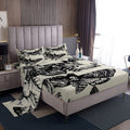 Feelyou Gothic Skull Bedding Set Decorative Death Moth and Flowers Sheet Set Twin Size for Kids Teens Adults Bedroom Decor Breat