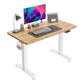 CubiCubi Standing Desk, 48 x 24 Inch Electric Stand up Height Adjustable Home Office Table, Sit Stand Desk with Splice Board, Wh