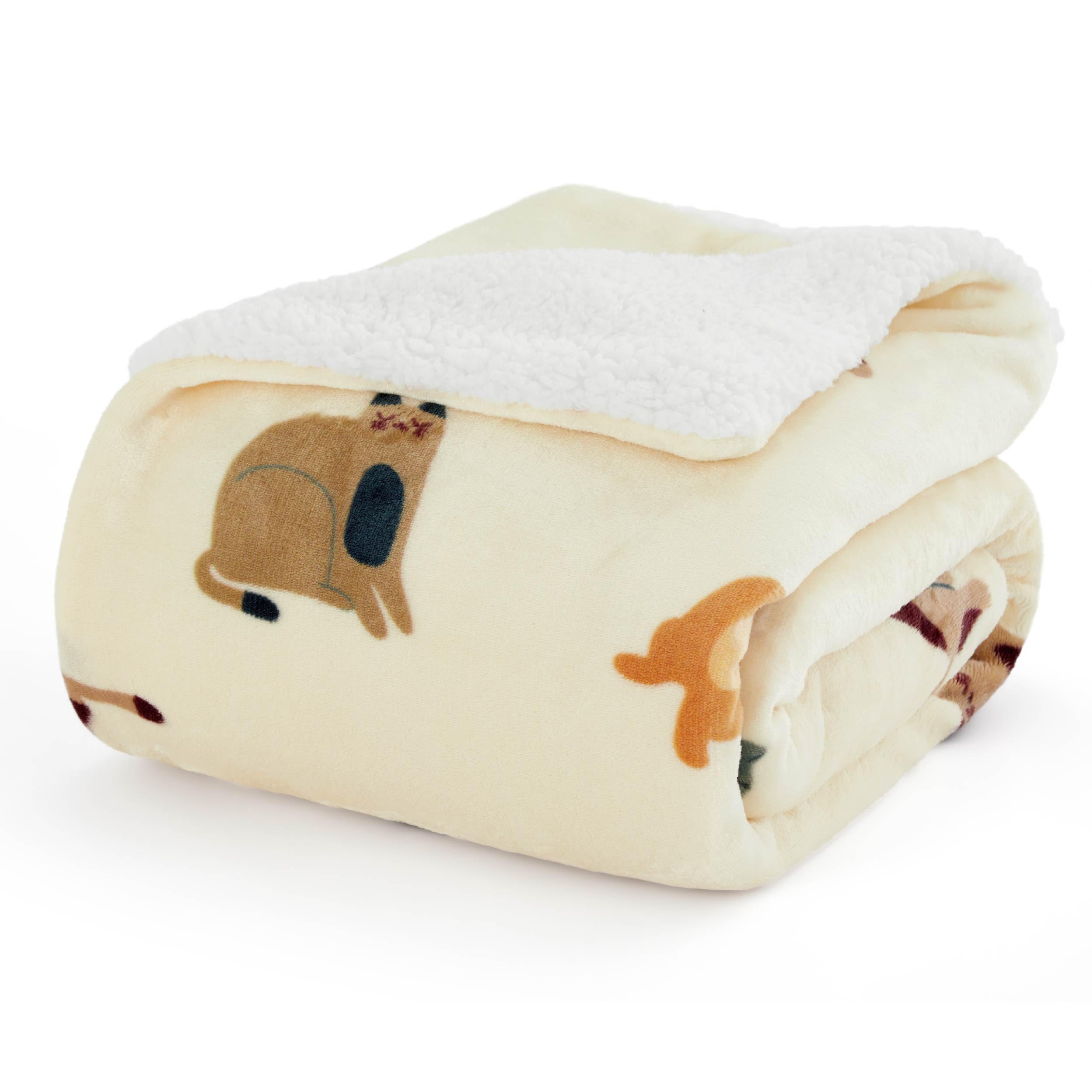 Bedsure Soft Cow Print Blanket for Couch, Animal Decor Throw Blanket for Christmas, Thick Warm Sherpa Throw for Winter, Cow Prin