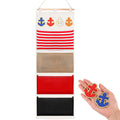 Fish Extender Cruise Gift Hanging Organizer with 4 Pockets and 4 Pcs Iron on Anchor Patches Cabin Door Hanger Storage Bag 2025 F