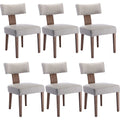 RIVOVA Mid Century Modern Dining Chairs Set of 6 PU Leather Upholstered Side Chairs, Modern Kitchen Armless Parson Chairs Solid 