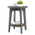 VASAGLE Side Table, Small Round End Table with Lower Shelf, Nightstand for Small Spaces, Living Room, Bedroom, Smoky Gray ULET28