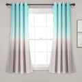 Lush Decor Umbre Fiesta Room Darkening Window Curtain Panels Pair 52 W x 63 L Aqua & Gray - Ombre Curtains for Bedroom - Room Da