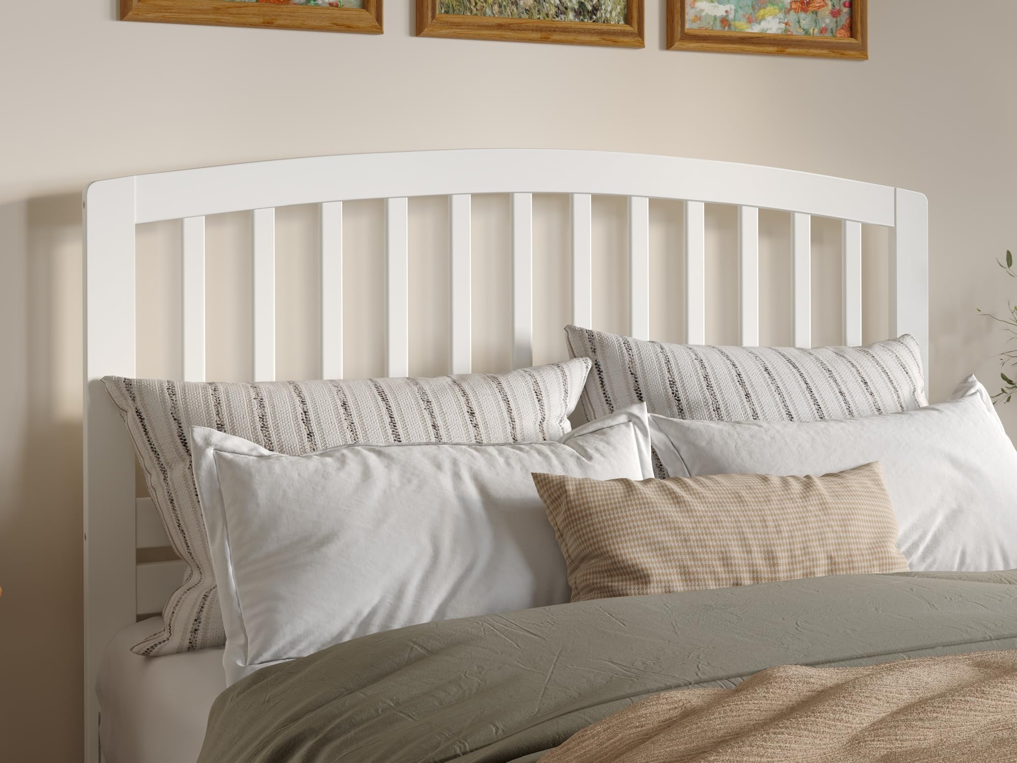 AFI Richmond Queen Size Headboard with Attachable Charger in White