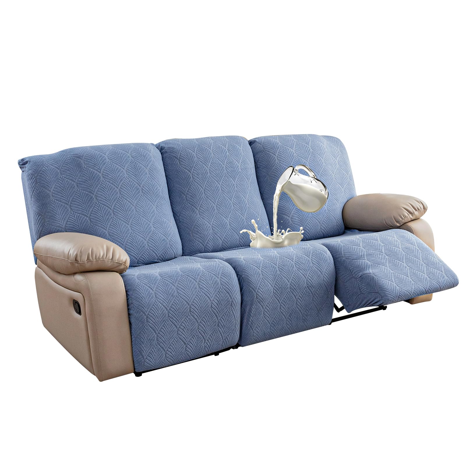 YUEANG 100% Waterproof Recliner Sofa Slipcovers, 3 Pieces Stretch Reclining Couch Covers for 3 Cushion Couch Sofa Pet Friendly W