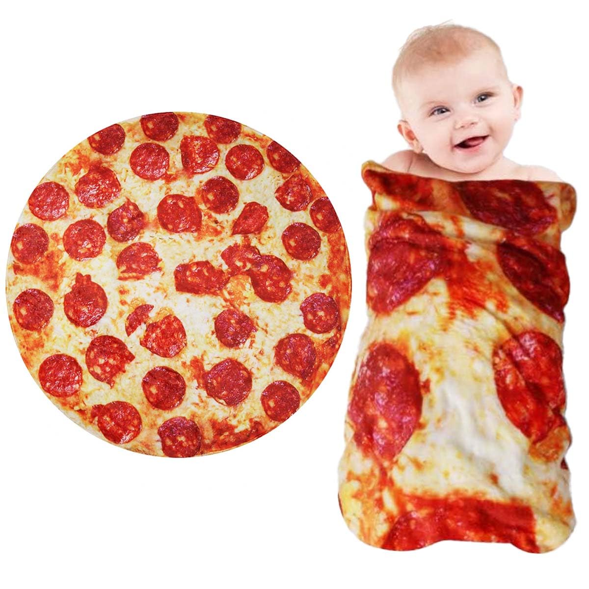 Pizza Blanket Baby Gift, Baby Pizza Swaddle Blanket, Kids Newborn Baby, 285 GSM Soft Flannel Wearable Wrap Funny for Boy Girl Da