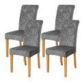 FORCHEER Chair Covers for Dining Chairs Set of 4,Velvet Dark Grey Stretch Dining Room Chair Cover Kitchen Parsons Chair Slipcove