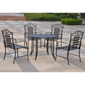 Mandalay International Caravan 5 Piece Iron Patio Dining Set in Black
