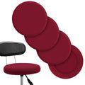 Tatuo Round Bar Stool Seat Covers Washable Stool Cushion Slipcover Elastic Bar Chair Covers for 14-17 Inch Chair (Red, 4 Pieces)
