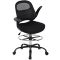 HYLONE Drafting Chair Tall Office Chair with Flip-Up Armrests Ergonomic Computer Chair with Lumbar Support Adjustable Footrest R