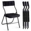 HOMEFUN Padded Folding Chairs 4 Pack - Foldable Dining Chairs with Cushion, Portable and Assembled Folding Extra Chair for Guest