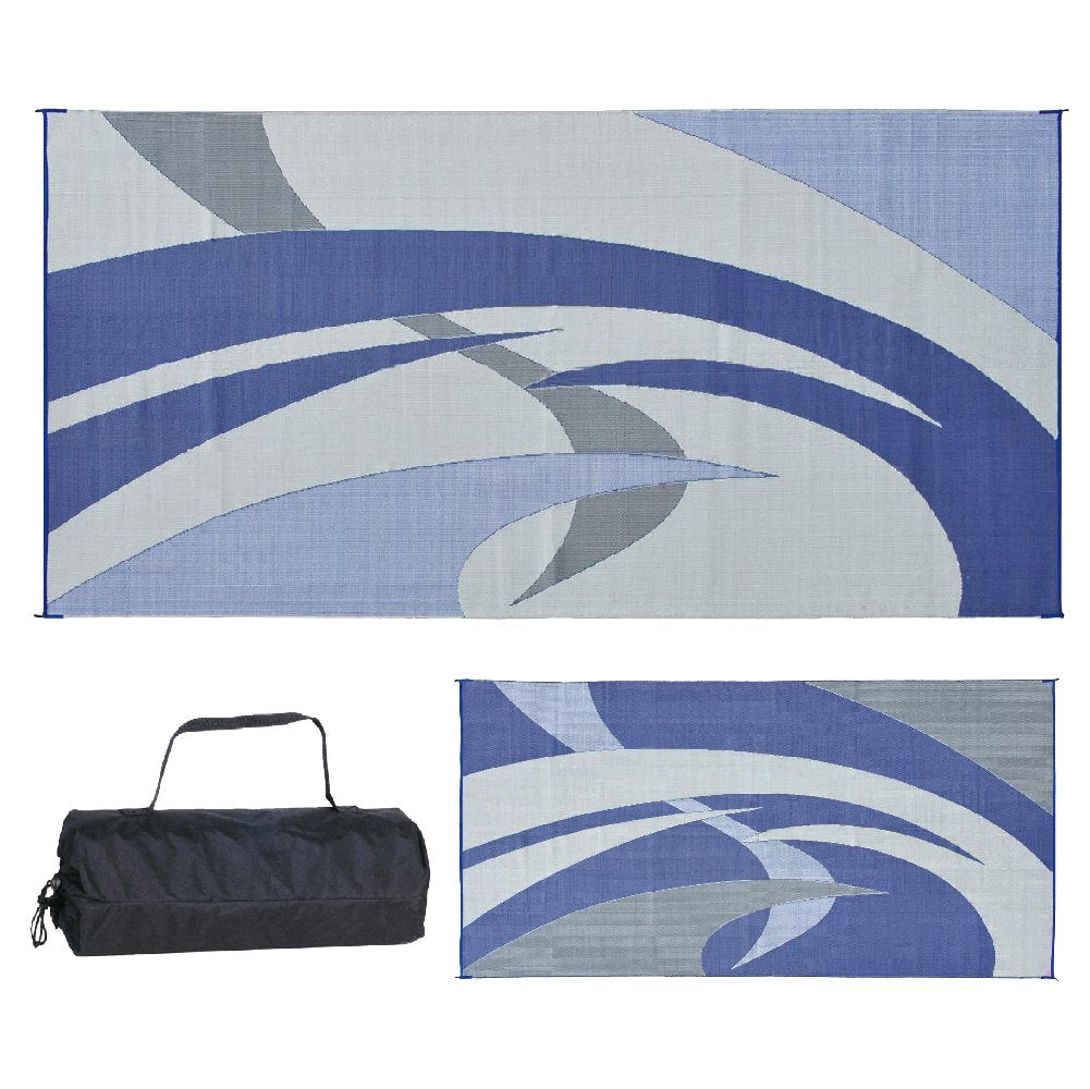 Stylish Camping 159183 9-feet by 18-feet Reversible Mat, Plastic Straw Rug, Large Floor Mat for Outdoors, RV, Patio, Backyard, P