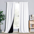 NICETOWN Full Shading Curtains for Window, Super Heavy-duty Black Lined Blackout Drapes with Rod Pocket & Back Tab for Bedroom, 