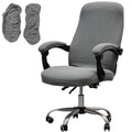 Melaluxe Office Chair Cover with Armrest Covers, Universal Stretch Desk Chair Cover, Computer Chair Slipcovers (Size: L) - Light