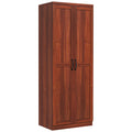 HOMCOM 63 2-Door Kitchen Pantry, Freestanding Storage Cabinet with 5-Tier Shelving and 2 Adjustable Shelves for Dining Room, Tan