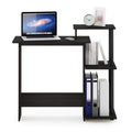 Furinno Efficient Home Laptop Notebook Computer Desk with Square Shelves, Dark Espresso/Black