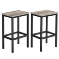 VASAGLE Bar Stools, Set of 2 Bar Chairs, Kitchen Breakfast Bar Stools with Footrest, Industrial in Living Room, Party Room, Grei