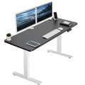 VIVO Electric 60 x 24 in Standing Desk, Memory Height Adjustment, 1B Series, One-Piece Black Top, White Frame, DESK-KIT-1W6B