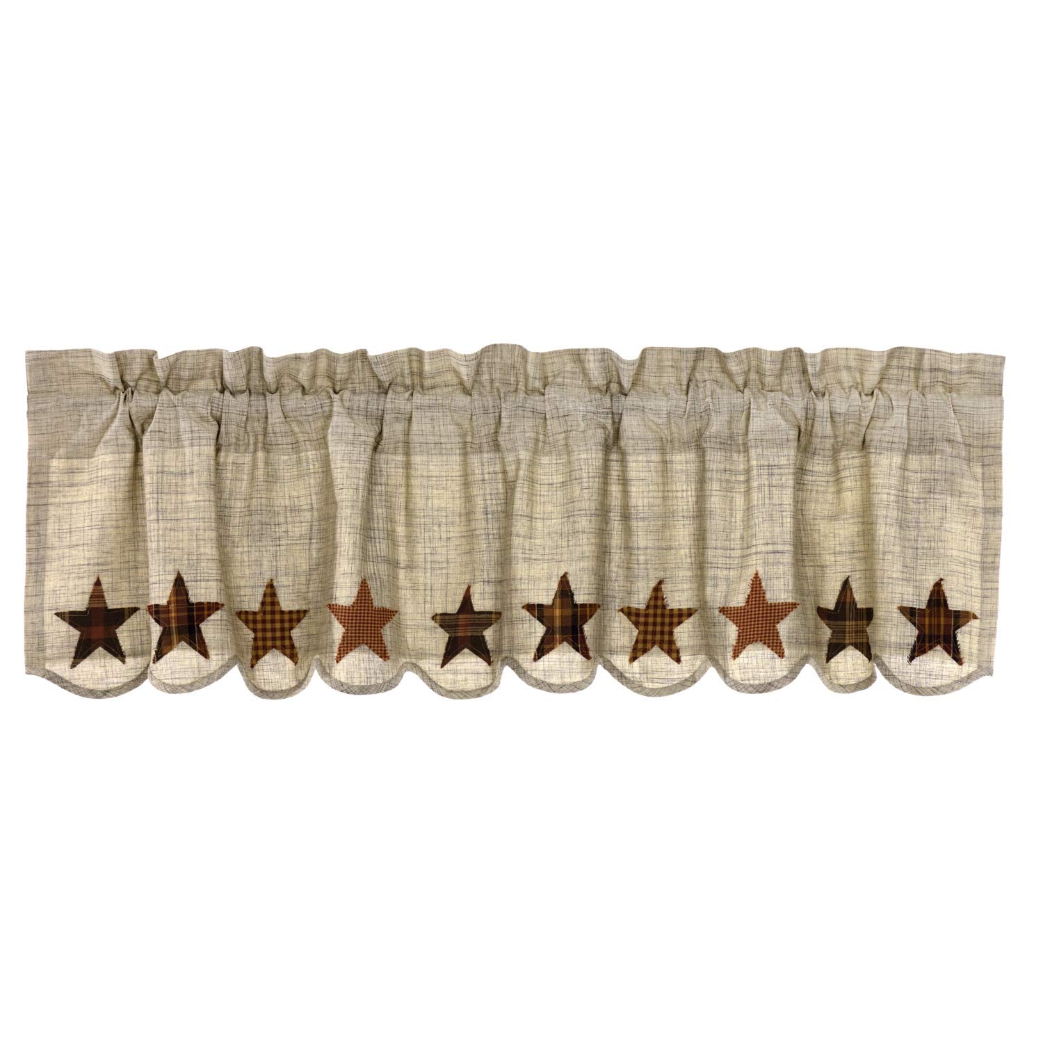 VHC Brands, Abilene, Cotton, 16x60, Star Valance, Tan