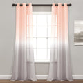Lush Decor Umbre Fiesta Sheer Window Curtain Panel Pair, 84 Long x 38 Wide, Blush & Gray