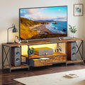 DSAFGGY Entertainment Center TV Stand for 65 Inches with Fabric Drawers LED Television Stands with Storage Shelves for Living Ro