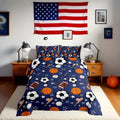 Feelyou Sports Theme Bedding Set Full Size Basketball Football Baseball Hockey Comforter Set for Kids Boys Girls Teens Toddler B