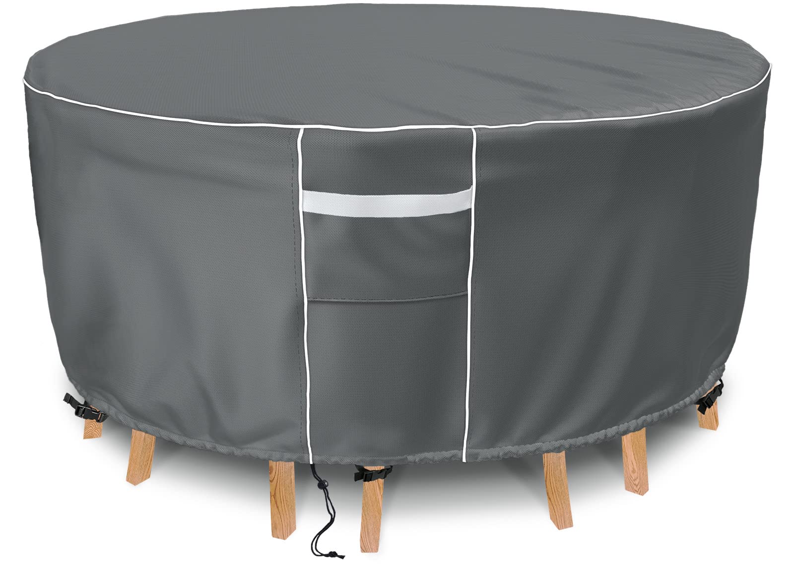 Gasadar Round Outdoor Furniture Cover Waterproof, Round Patio Furniture Covers for Patio Table and Chairs Set, Heavy Duty 600D, 