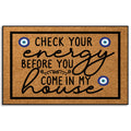 Wulidrom Check Your Energy Before You Come in My House Indoor Front Door Mat for Shoes by Door, Door Mats Outdoor Funny Door Mat