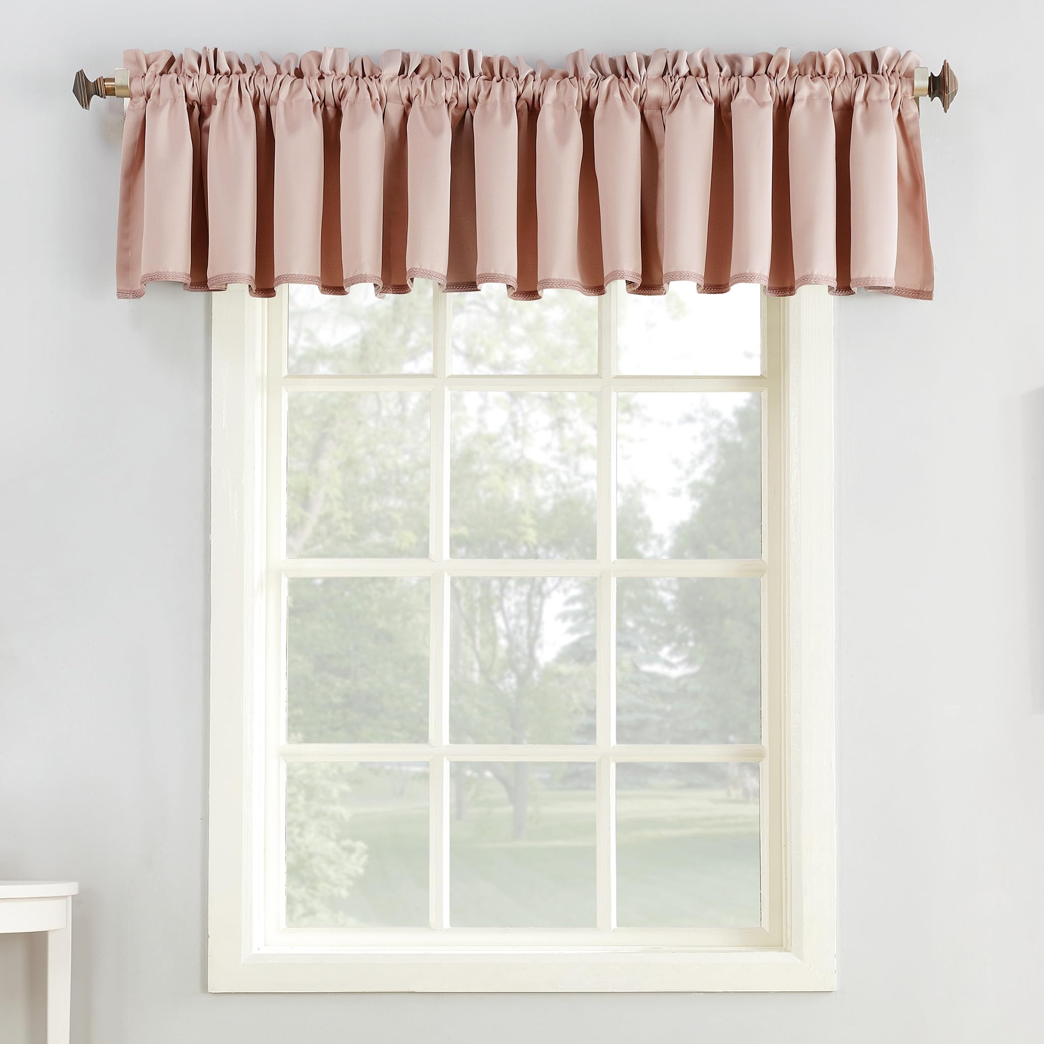 Sun Zero Barrow Energy Efficient Rod Pocket Curtain Valance Pair, 18L x 54W