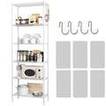 HOMEFORT 6-Shelving Unit, Adjustable Wire Shelving, Metal Wire Shelf with Shelf Liners and Hooks for Kitchen, Closet, Bathroom, 