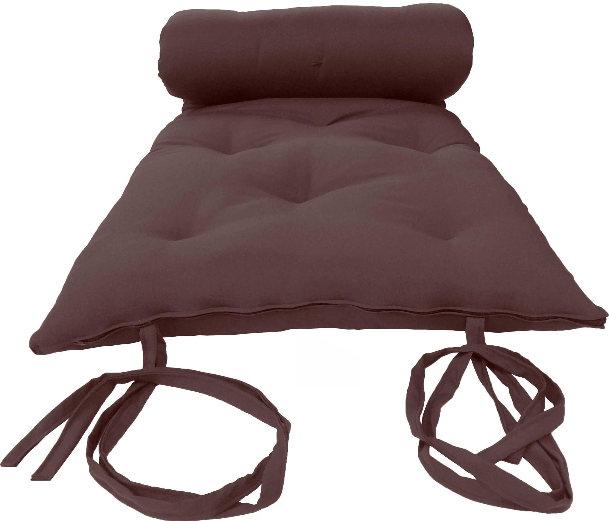 D&D Futon Furniture Brown Traditional Japanese Floor Futon Mattress, Cotton/Foam/Polyester Shikifuton, Tatami, Bed 80 x 30 x 3