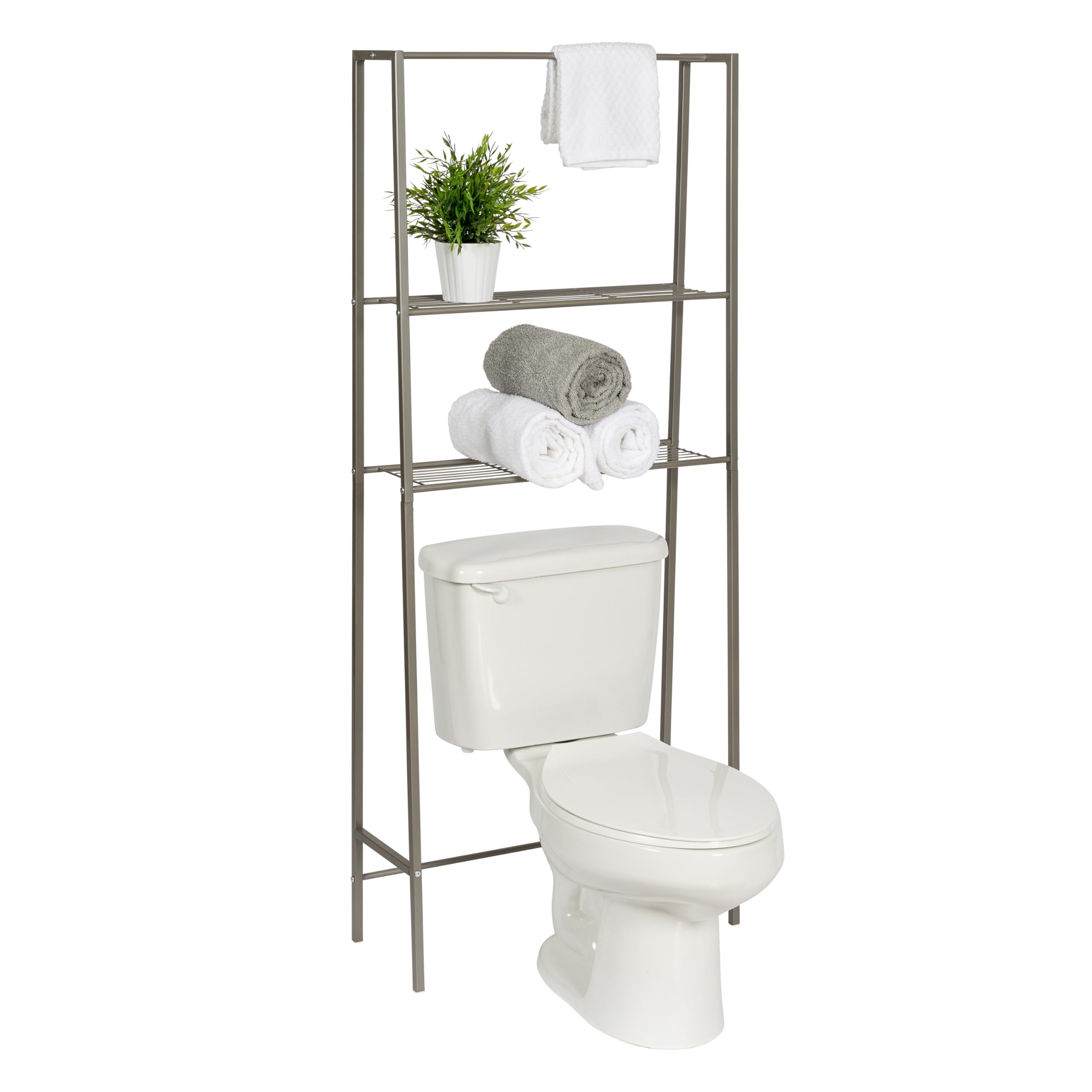 Honey-Can-Do Over-The-Toilet Space Saver BTH-08463 Satin Nickel