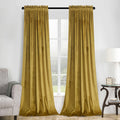 Roslynwood Gold Brown Velvet Curtains for Bedroom, Black Room Darkening Thermal Insulated Window Curtain Drapes for Living Room/