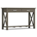 SIMPLIHOME Kitchener Console Table - 47 Inch Wide Solid Wood Sofa Table in Farmhouse Grey, Contemporary Storage Table for Entryw