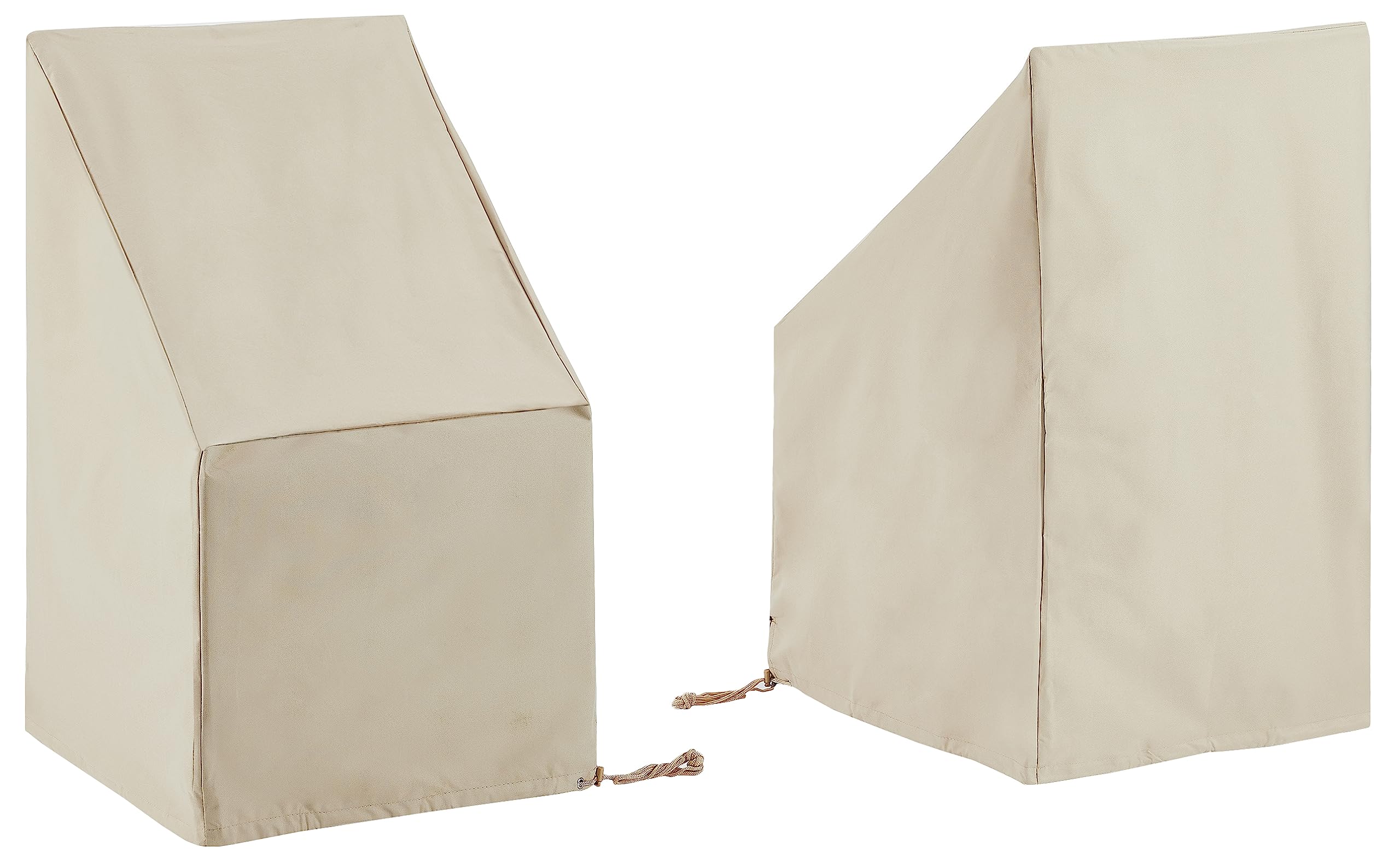 Crosley Furniture Patio Furniture Covers, Waterproof 2-Piece Outdoor Chair Cover Set for Dining Side Chairs, Tan