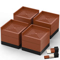 Tclouda Furniture Risers, Bed/Sofa/Desk/Table/Chair Leg/Fridge Lifts to 1.5, 3 and 4 in, Square Adjustable Risers Blocks for Ext