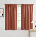 PANELSBURG Retro Orange Curtains for Bathroom Window Waterproof Bohemian Boho Mid Century Curtains for Bedroom Kitchen Set of 2 