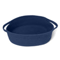 MEGASKET Dark Blue Small Woven Basket, 13    x 9    x 5    Baskets for Gifts Empty, Cotton Rope Gift Basket, Cute Nursery Baby O