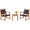 Tangkula 3-Piece Patio Acacia Wood Bistro Set, Patiojoy Outdoor Furniture Set with 2 Chairs & 1 Side Table, Weather Resistant Ra