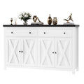 FOTOSOK Sideboard Buffet Cabinet with Storage, 55 Large Kitchen Storage Cabinet with 2 Drawers and 4 Doors, Wood Coffee Bar Cabi