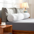 SyMax Queen Size(7.8x60.2) Bed Round Pillow with Shredded Memory Foam, Headboard Pillow with Washable Short Plush Cover, Fil
