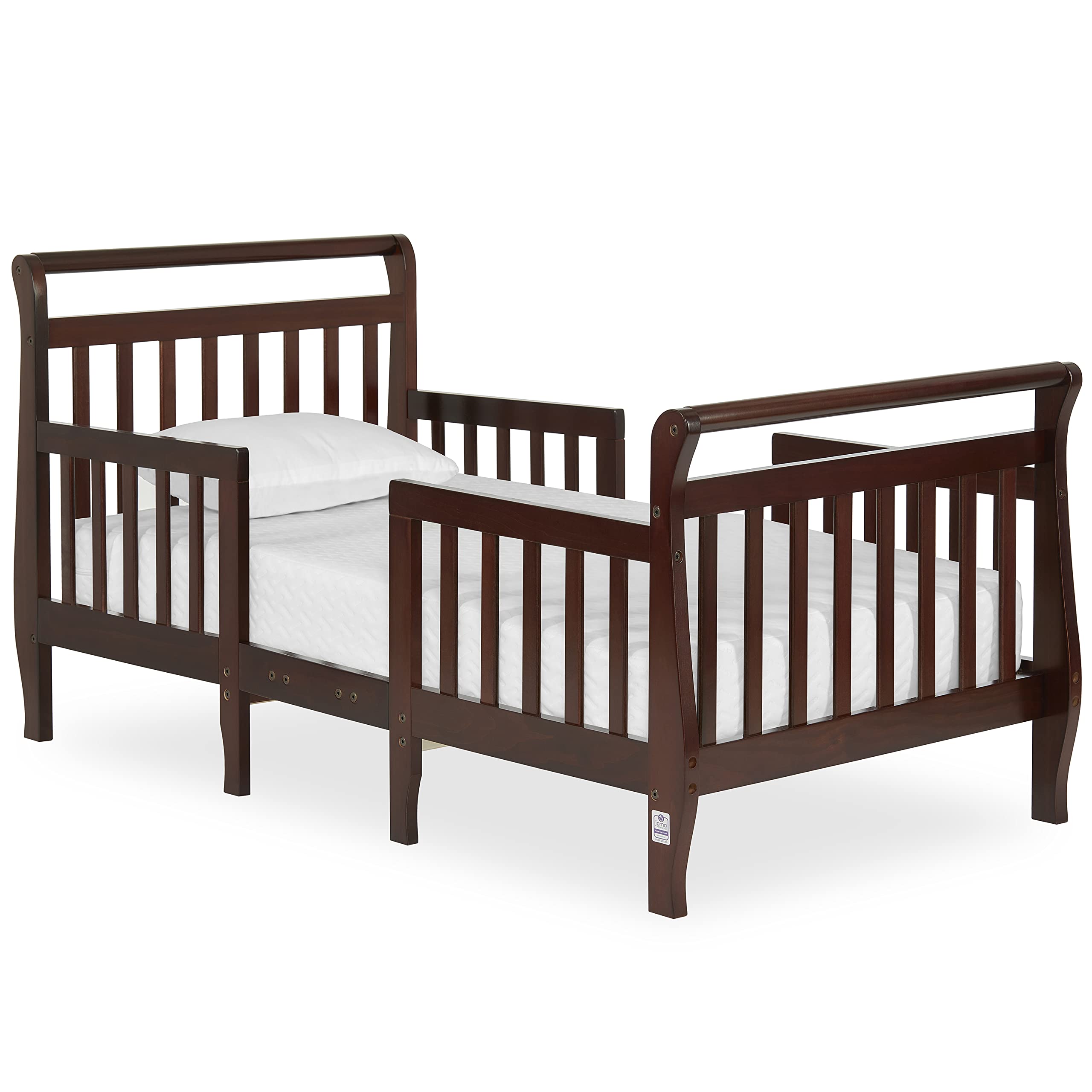 Dream On Me Emma 3-in-1 Convertible Toddler Bed in Espresso, Converts to Two Chairs and-Table, Low to Floor Design, JPMA Certifi