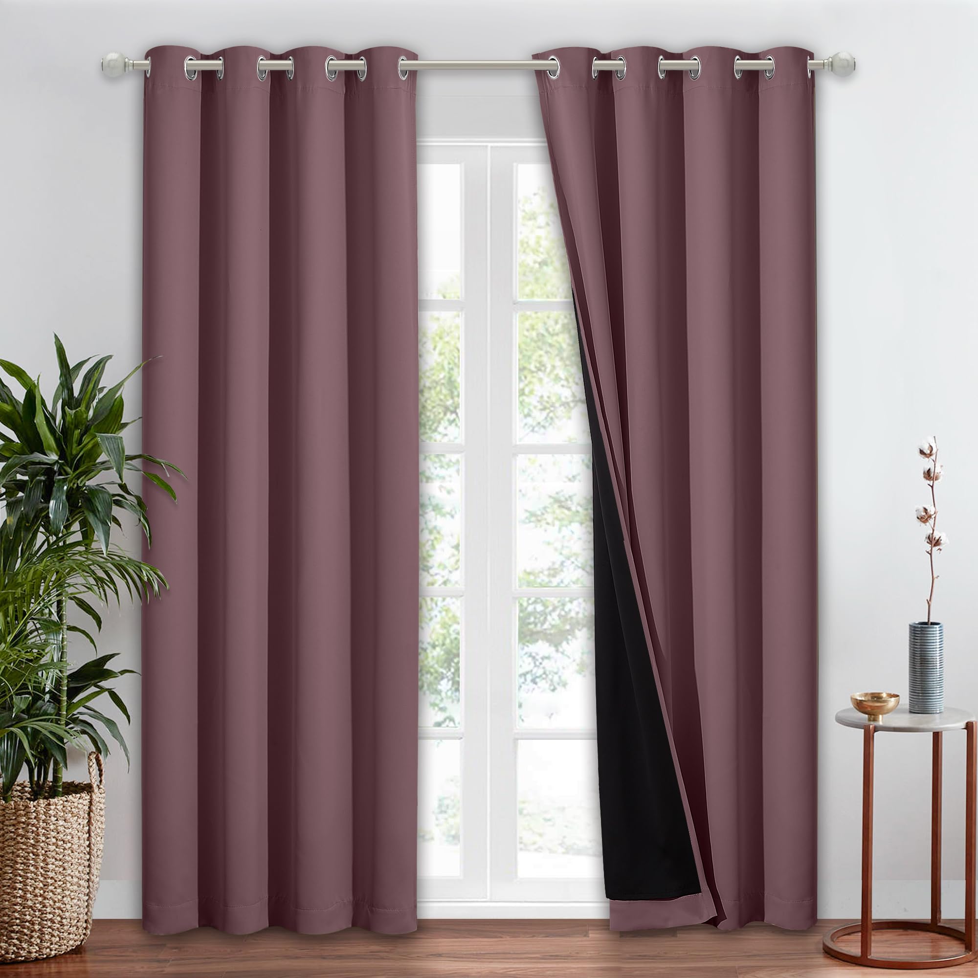 NICETOWN Total Shade Patio Door Curtain for Living Room, Heavy-Duty Full Light Shading Sliding Door Room Divider Drape, Vertical