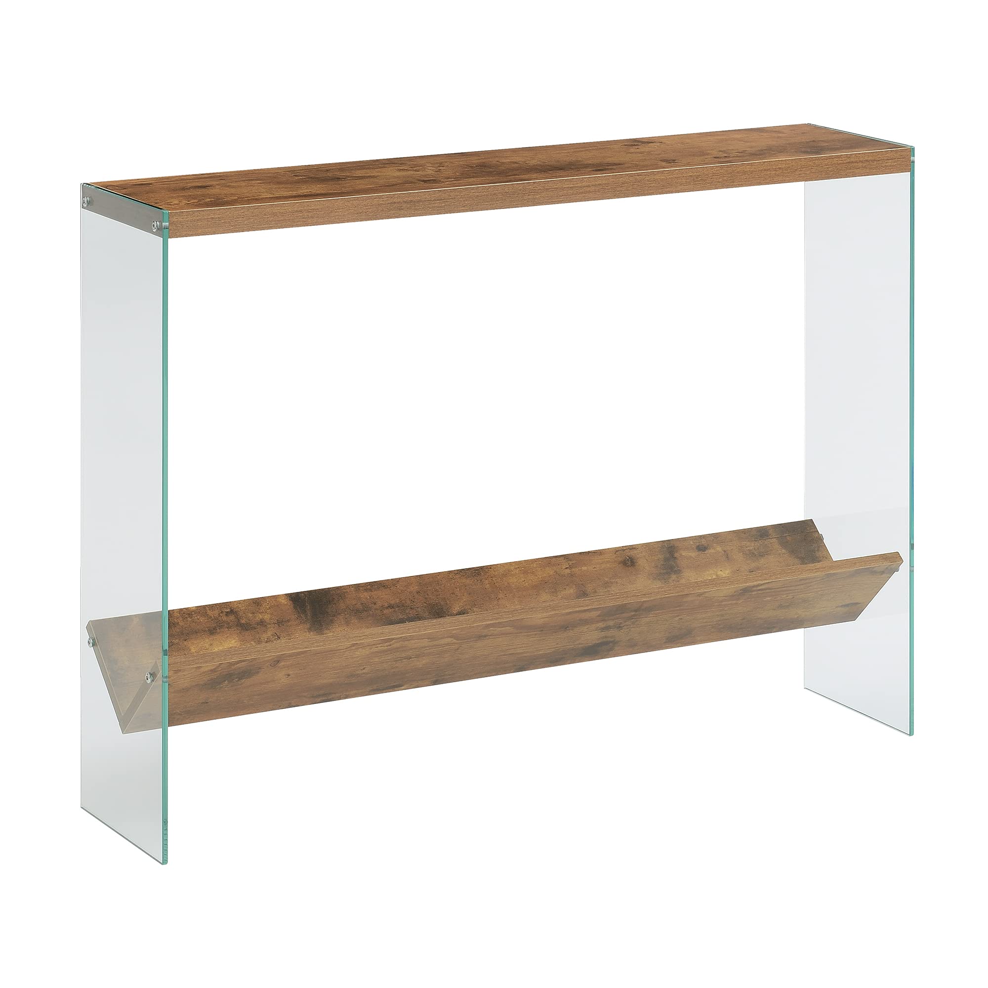 Convenience Concepts SoHo Glass Console Table 42 - Modern Sofa Table with Storage Shelf, Narrow Entryway Hall Table for Living R