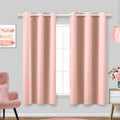 Coral Pink Loft Bed Curtains 45 Inch Length for Girls Room Bottom Dorm 2 Panel Grommet Insulated Thermal Light Blocking Blackout