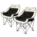 Oversized Camping Chair, Portable Folding Padded Camping Chairs with Cup Holder and Carry Bag, Heavy Duty Outdoor Camping Chairs
